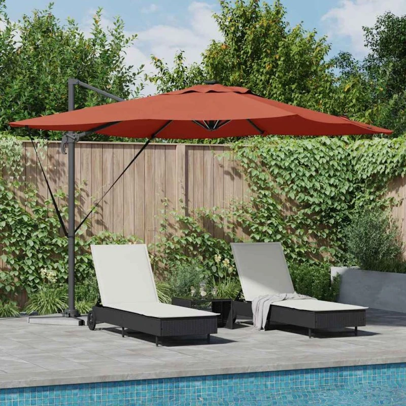 vidaXL Parasol Terrakotta 286x285 cm Aluminium & Polyester