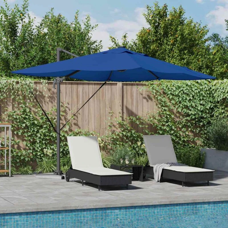 vidaXL Cantilever Roma Parasol Azurblå 352x251x265 cm