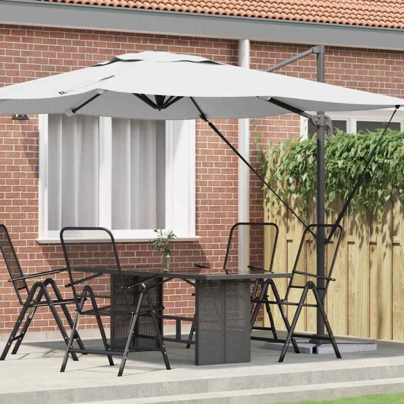 vidaXL Roma Parasol Beige 286 x 284 cm Aluminium & Polyester