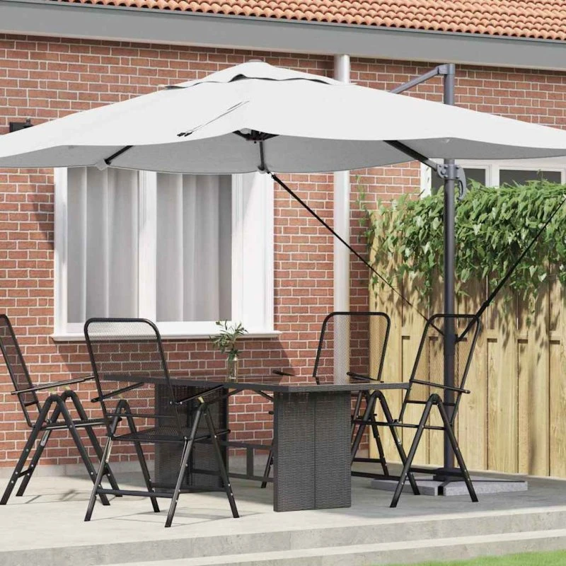 vidaXL Cantilever Roma Parasol Sand, 351x250x260 cm