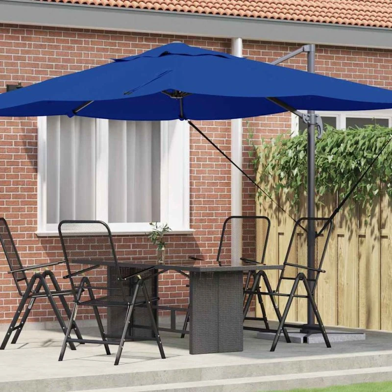 vidaXL Cantilever Roma Parasol Azurblå 351x250x260 cm