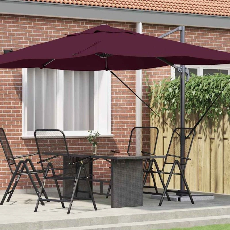 vidaXL Parasol Bordeaux Rød 351x250x260 cm