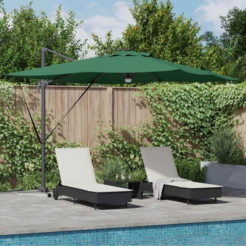 vidaXL Roma Parasol Grøn 286x285x270 cm Aluminium & Polyester