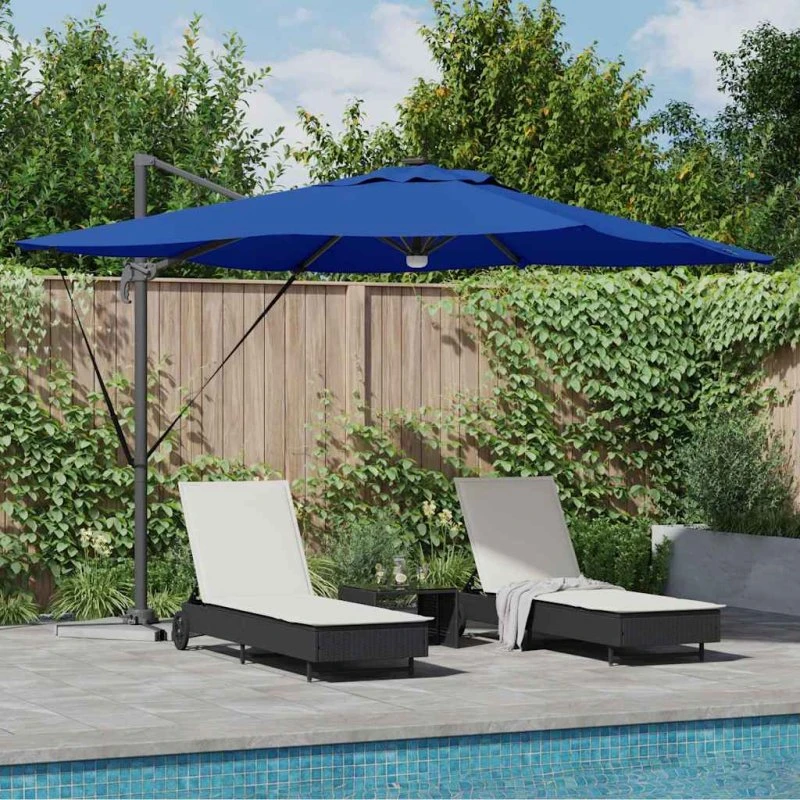 vidaXL Roma Parasol Blå 286x284x270 cm Aluminium & Polyester