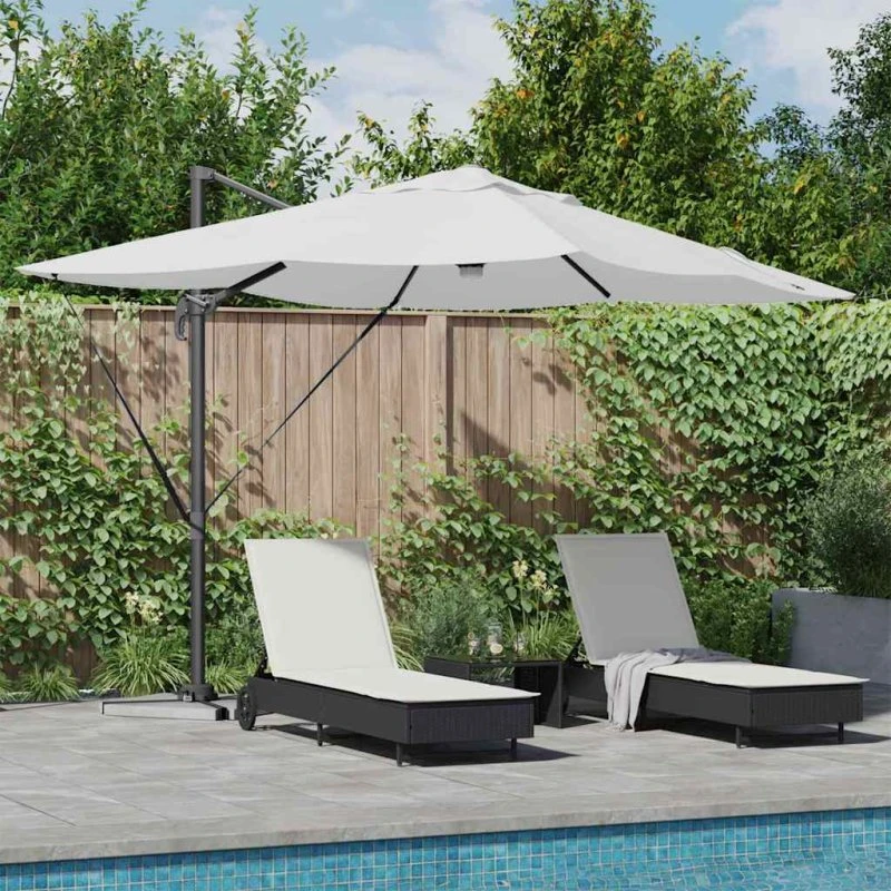 vidaXL Cantilever Roma Parasol Sand 351 x 250 x 253 cm