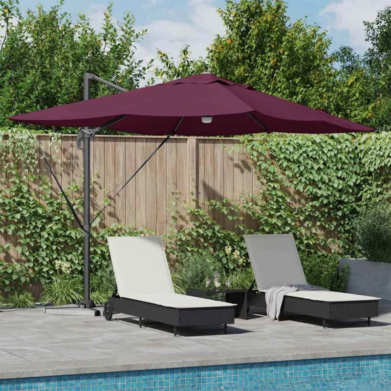 vidaXL Cantilever Roma Parasol Rød 351 x 250 x 253 cm