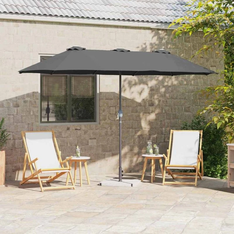 vidaXL Havesol Antracit 370x197x239 cm Polyester & Aluminium