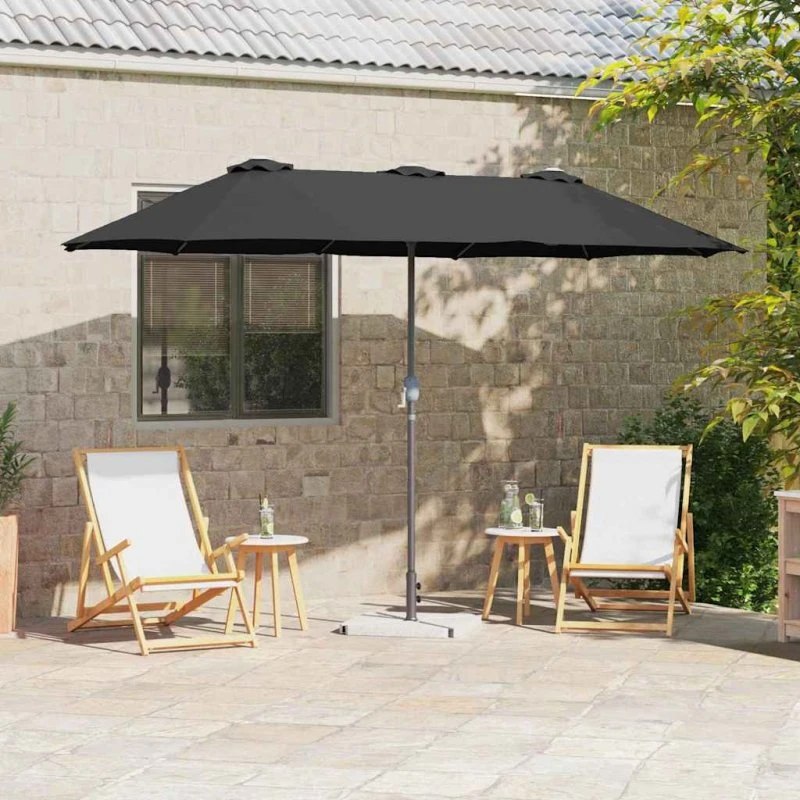 vidaXL Havesol Sort 370 x 197 x 239 cm Polyester & Aluminium