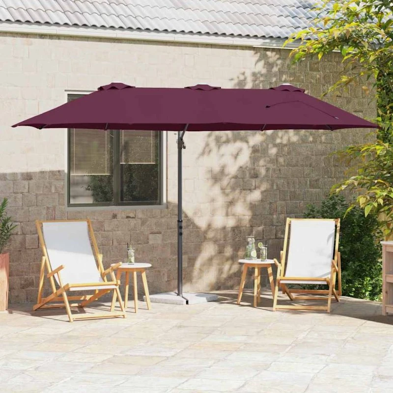 vidaXL Parasol Bordeaux Rød 372x198x243 cm