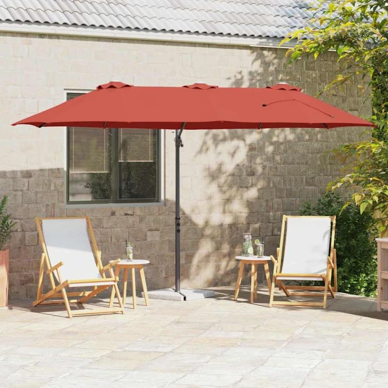 vidaXL Parasol Terrakotta 372x198x243 cm, Polyester & Aluminium