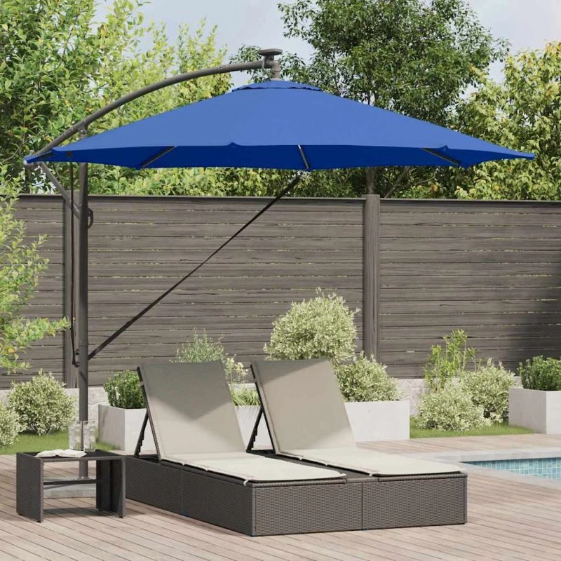 vidaXL Azurblå Kantilever Bananparasol 294x294x248 cm