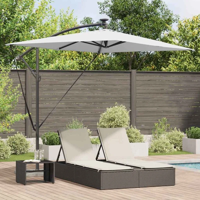 vidaXL Sandfarvet Cantilever Banana Parasol 294 x 200 x 270 cm