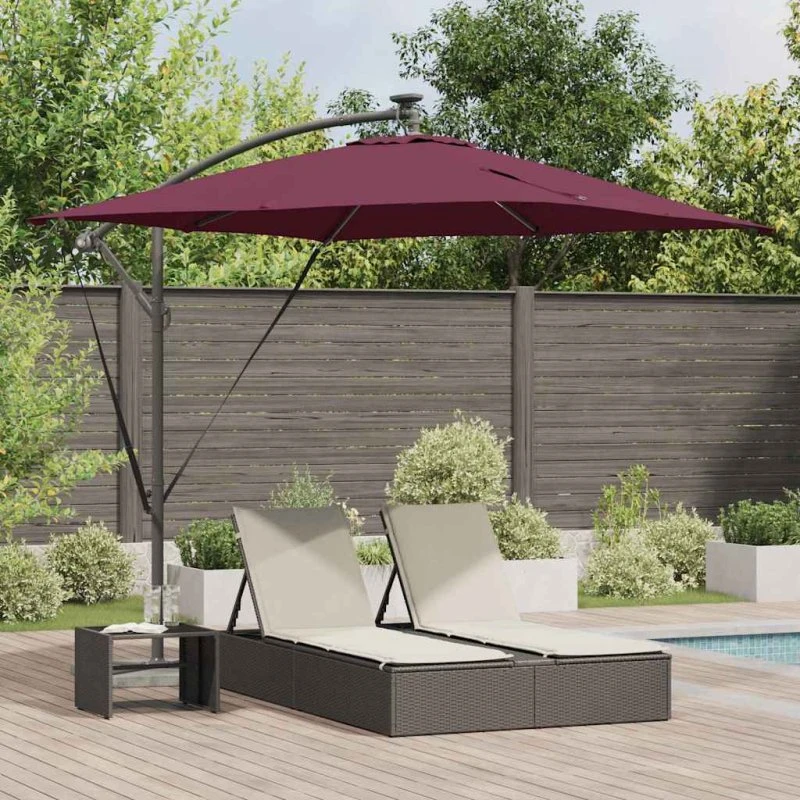 vidaXL Parasol Bordeaux Rød 249 x 249 x 250 cm