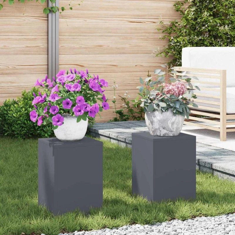 vidaXL Planteholder 2 stk Antracit 24 x 24 x 35 cm Stål