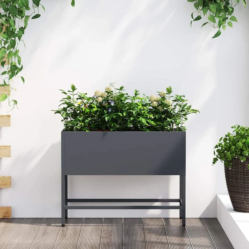 vidaXL Hævet haveplante Antracit 60 x 26 x 45 cm Stål