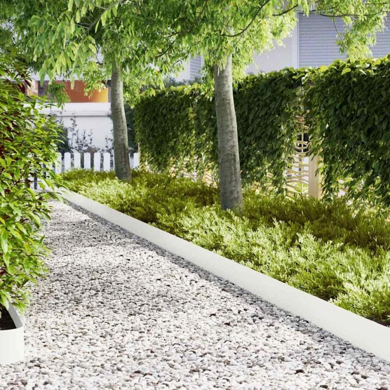 vidaXL Plænekant 30 stk Hvid 100 x 0,05 x 20 cm Koldvalset Stål