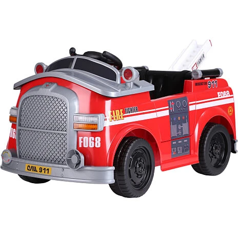 Brandbil rød med LED-lygter og autentiske lyde