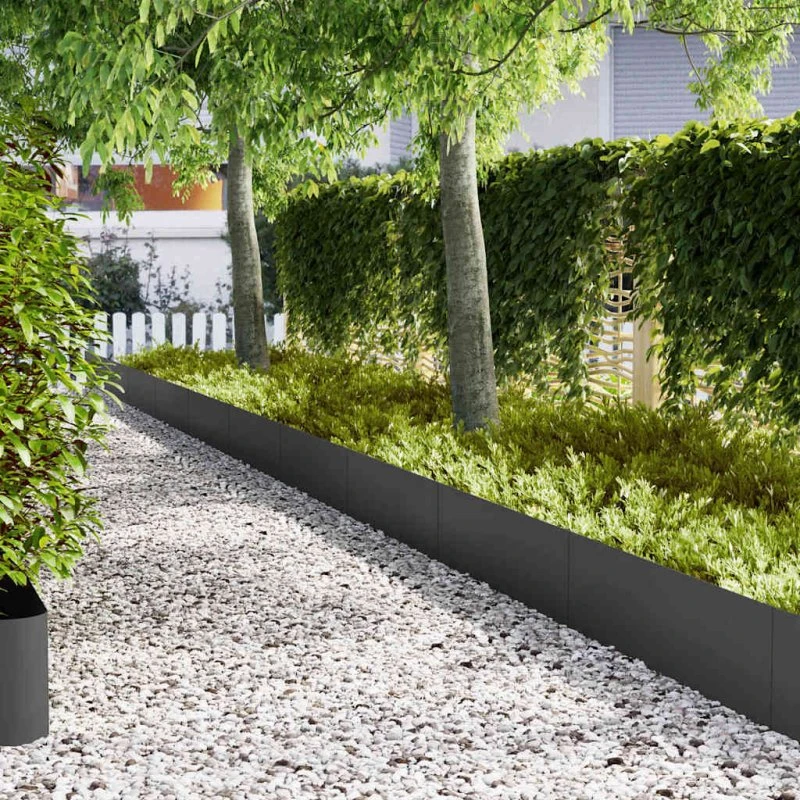 vidaXL Plænekant 20 stk, Sort, 100 x 0,05 x 30 cm, Koldvalset Stål