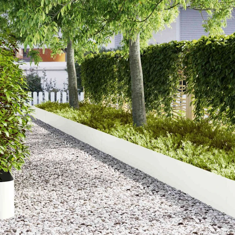 vidaXL Plænekant 10 stk Hvid 100 x 0,05 x 30 cm Koldvalset Stål