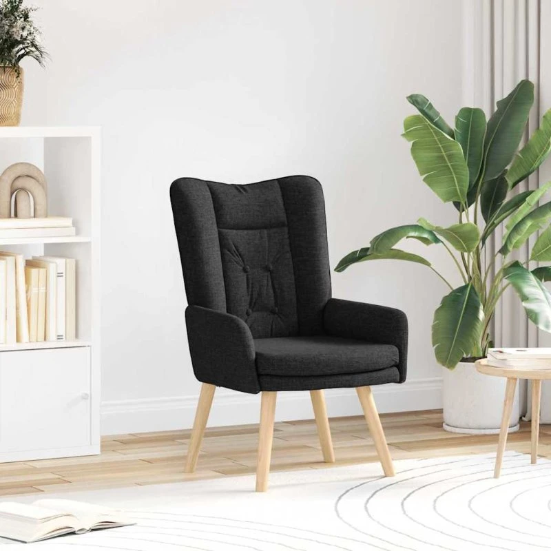 vidaXL Lænestol Sort 63 x 67 x 94 cm Stof