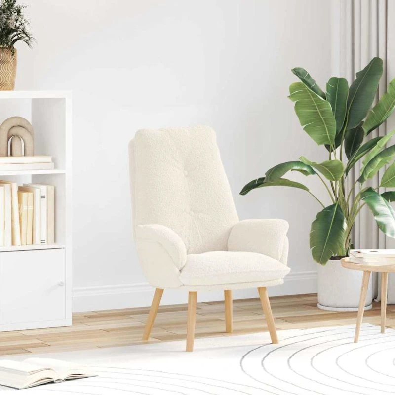 vidaXL Creme Lænestol 69 x 74 x 93 cm med Sherpa-stof