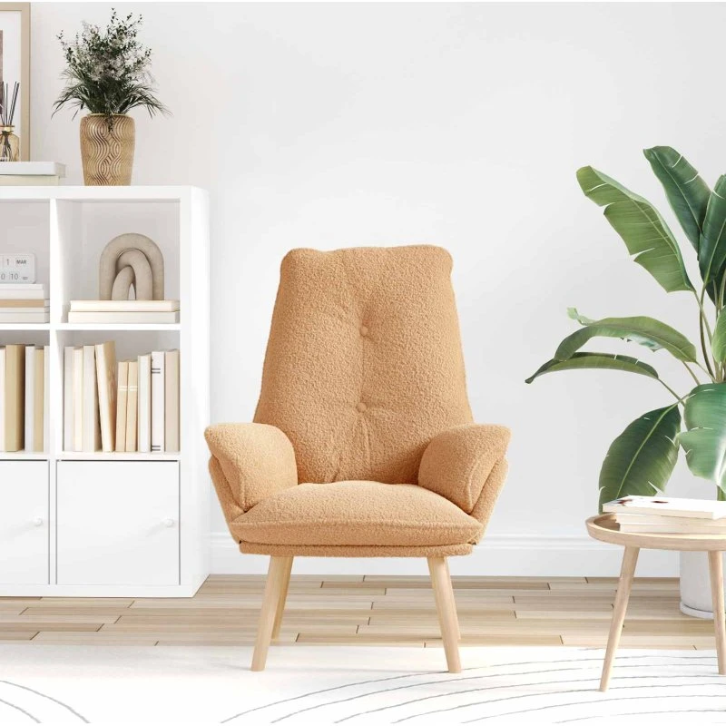 vidaXL Lænestol Beige 69 x 74 x 93 cm med Sherpa-stof
