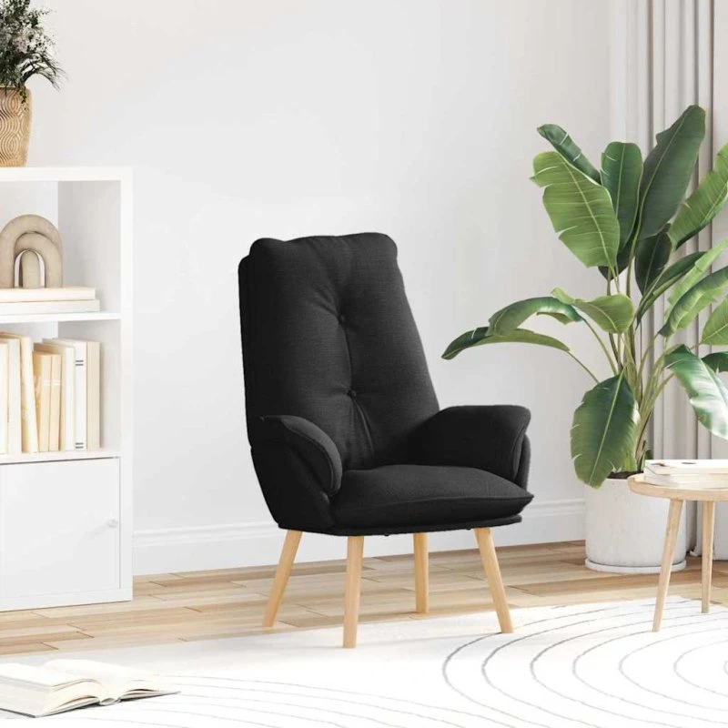 vidaXL Lænestol Sort 69 x 74 x 93 cm Stof