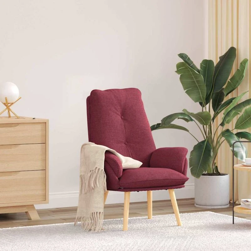 vidaXL Lænestol Vinrød 69 x 74 x 93 cm Stof