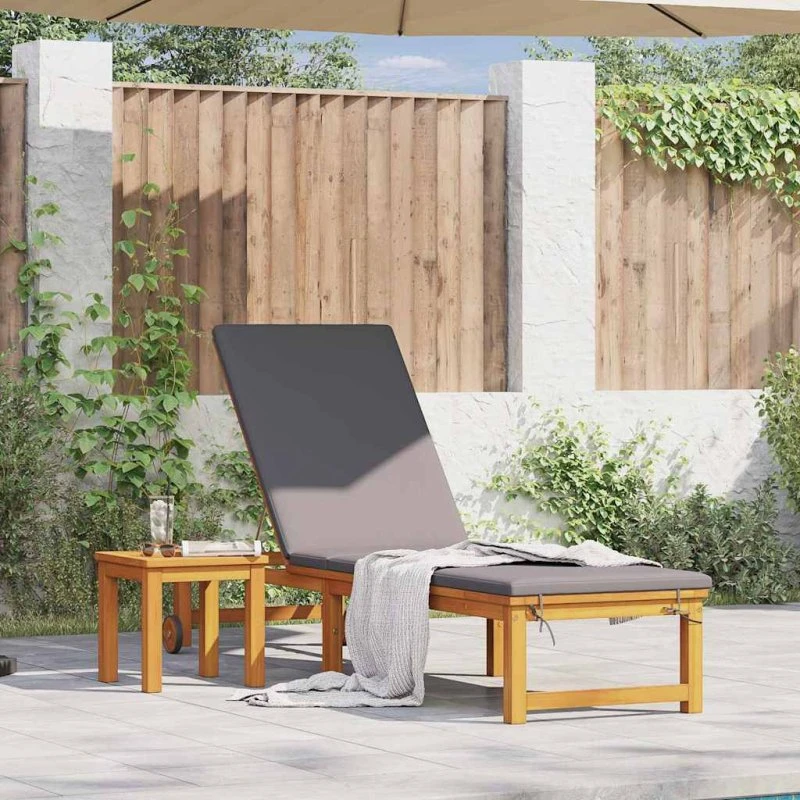 vidaXL Solstol Brun 202 x 53 x 89 cm, Massivt Akacietræ