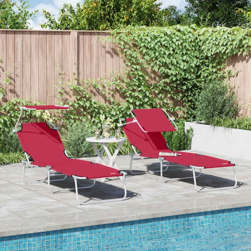 vidaXL Solstol 2-person Rød 58 x 188 x 77 cm