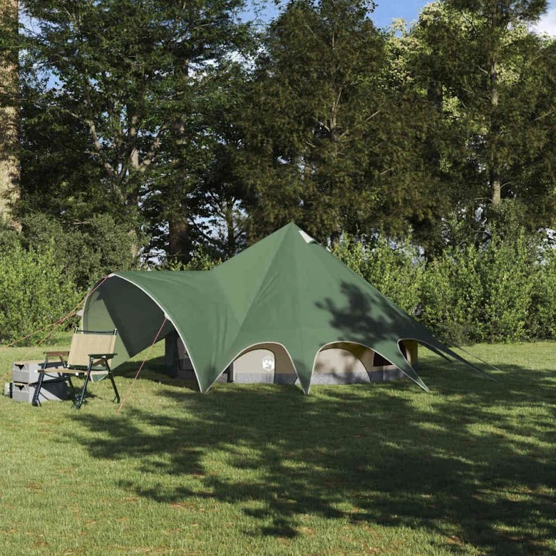 vidaXL Teepee Telt 3-Person Grøn/Grå 312x312x197 cm