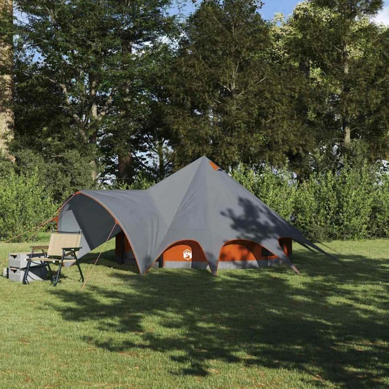 vidaXL Teepee Telt 3-Person Grå og Orange 600 x 600 x 347 cm