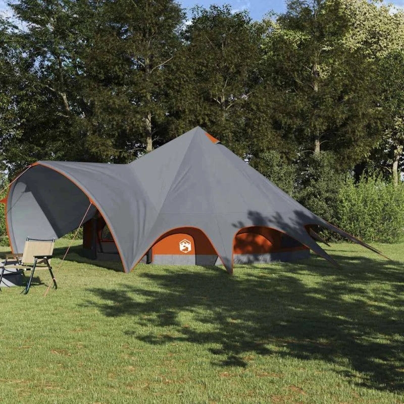 vidaXL Teepee Telt 9 personer Grå/Orange 502x502x297 cm