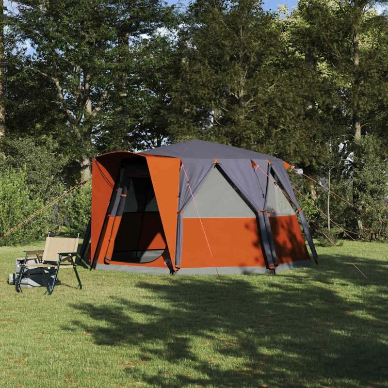 vidaXL Cabin Telt 6-Personer Grå/Orange 425x396x222 cm