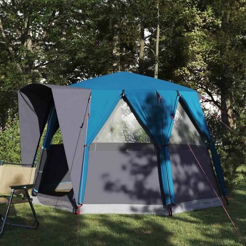 vidaXL Family Cabin Telt 320x320x203 cm, Blå og Grå