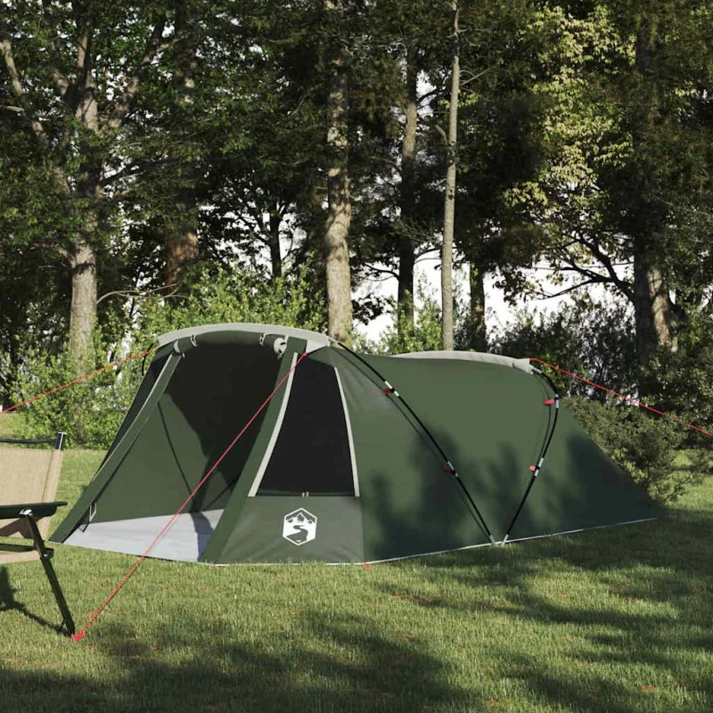 vidaXL Tunneltelt 3-personer Grøn/Hvid 328 x 228 x 115 cm