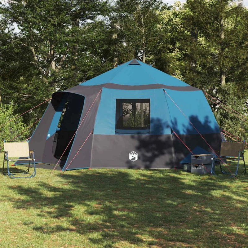 vidaXL Cabin tent 12 pers. Blå/grå 500x500x294 cm