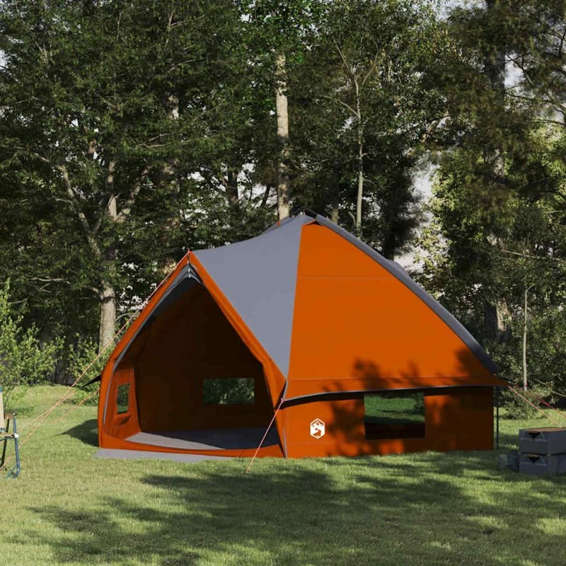 vidaXL Teepee Telt 10-Personer Grå/Orange 567x470x242 cm