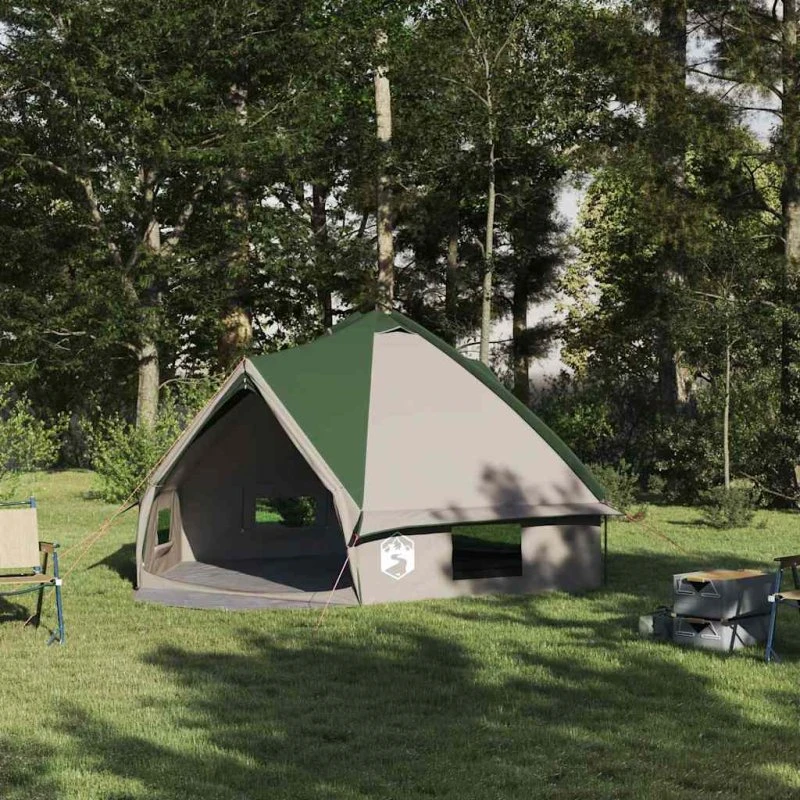 vidaXL Teepee Telt 6 Pers. Grønt/Hvid 431x366x185 cm