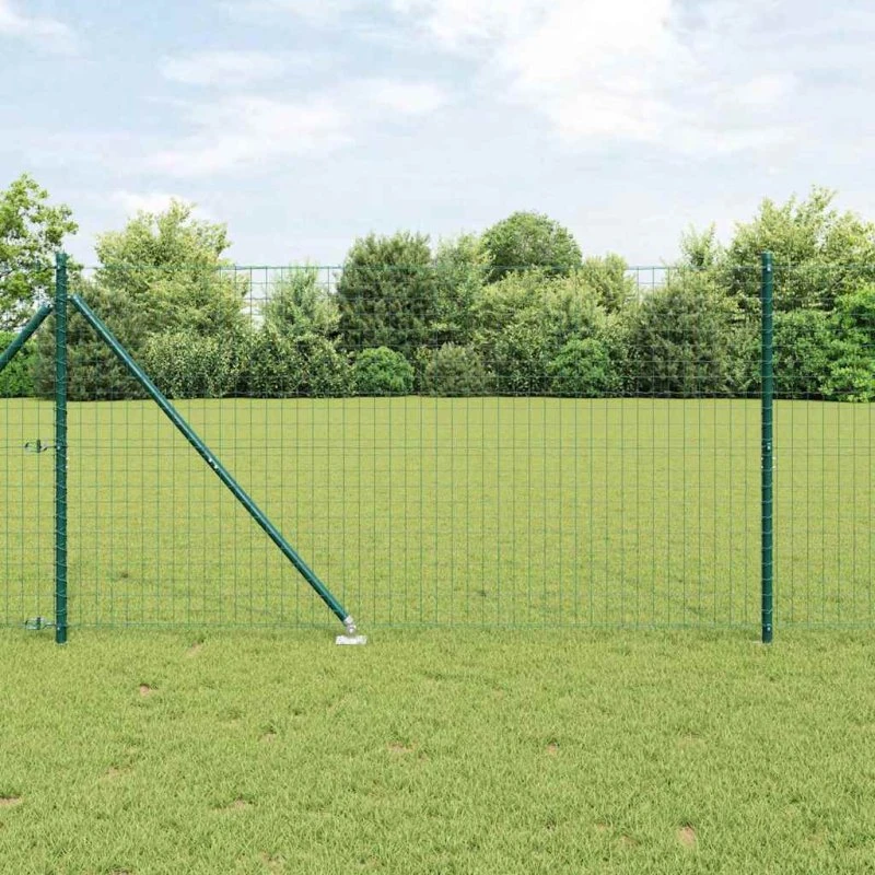 vidaXL Hegnspæl 7 stk Grøn 32 mm 160 cm Galvaniseret Stål