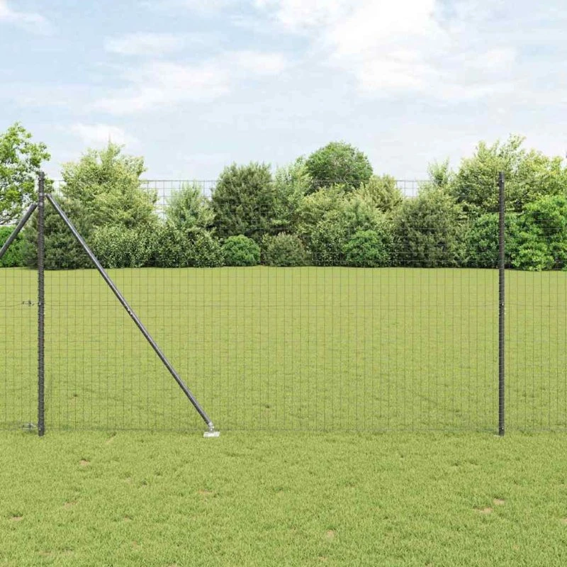 vidaXL Hegnspæl 7 stk Grå 32 mm Ø 180 cm Galvaniseret Stål