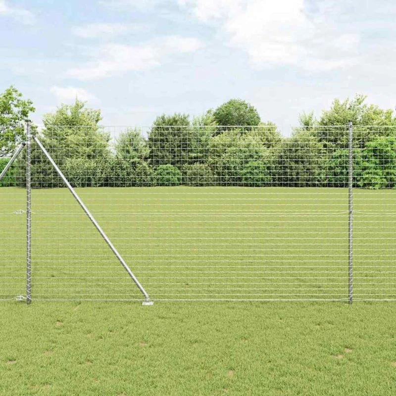 vidaXL Hegnspæl 7 stk Sølv 32 mm Ø 170 cm