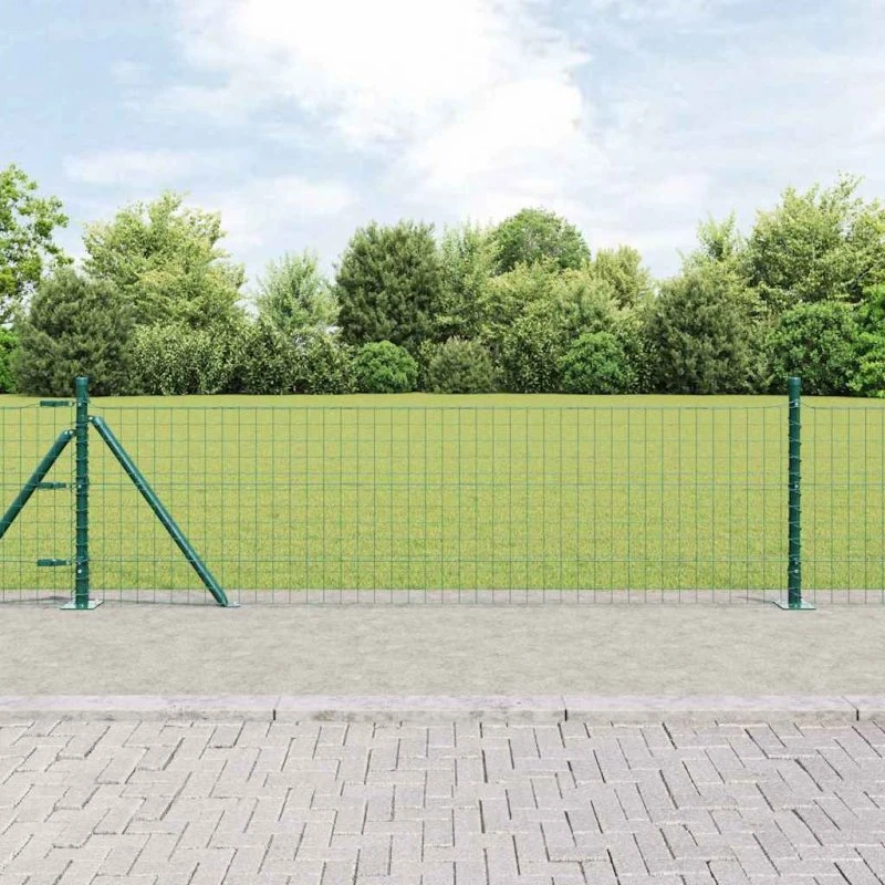 vidaXL Hegnspæl 13 stk Grøn 32mm Ø 70 cm Galvaniseret Stål
