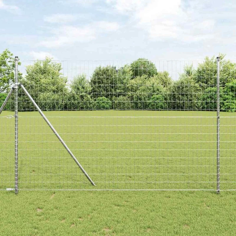 vidaXL Euro Hejn 1,5 x 10 m Sølv PVC-belagt jern