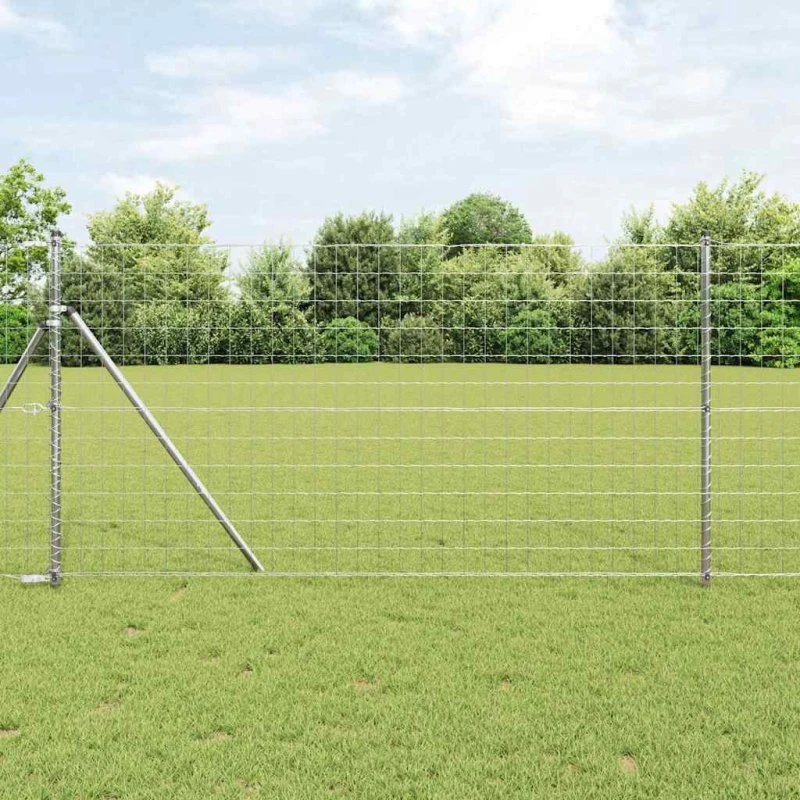 vidaXL Euro Hejn 1 x 10 m Sølv PVC-belagt jern