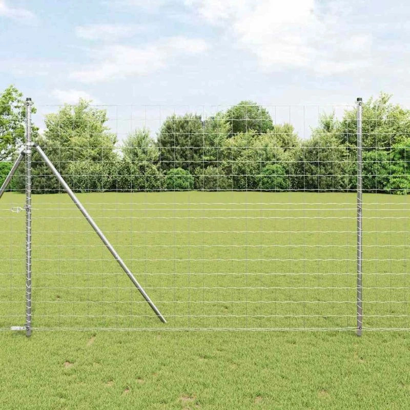 vidaXL Euro Hejn 1,6 x 10 m Sølv PVC-belagt jern