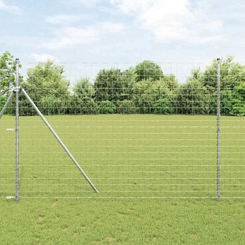 vidaXL Euro Hejn 1,5 x 10 m Sølv PVC-belagt jern