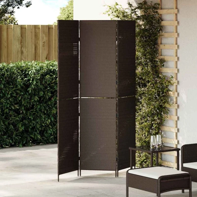 vidaXL Rumdeler Brun 146 x 180 cm Poly Rattan