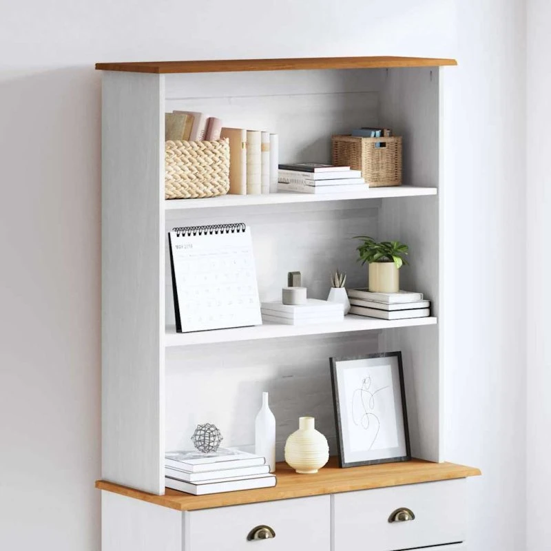 vidaXL Skab ASKIM 91 x 30 x 104 cm Hvidt Massivt Fyrretræ