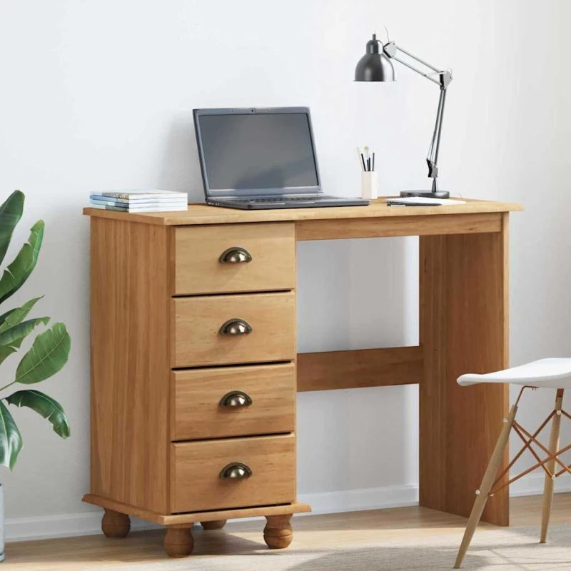 vidaXL ASKIM Skrivebord Brun 95 x 40 x 75 cm Massivt Fyrretræ